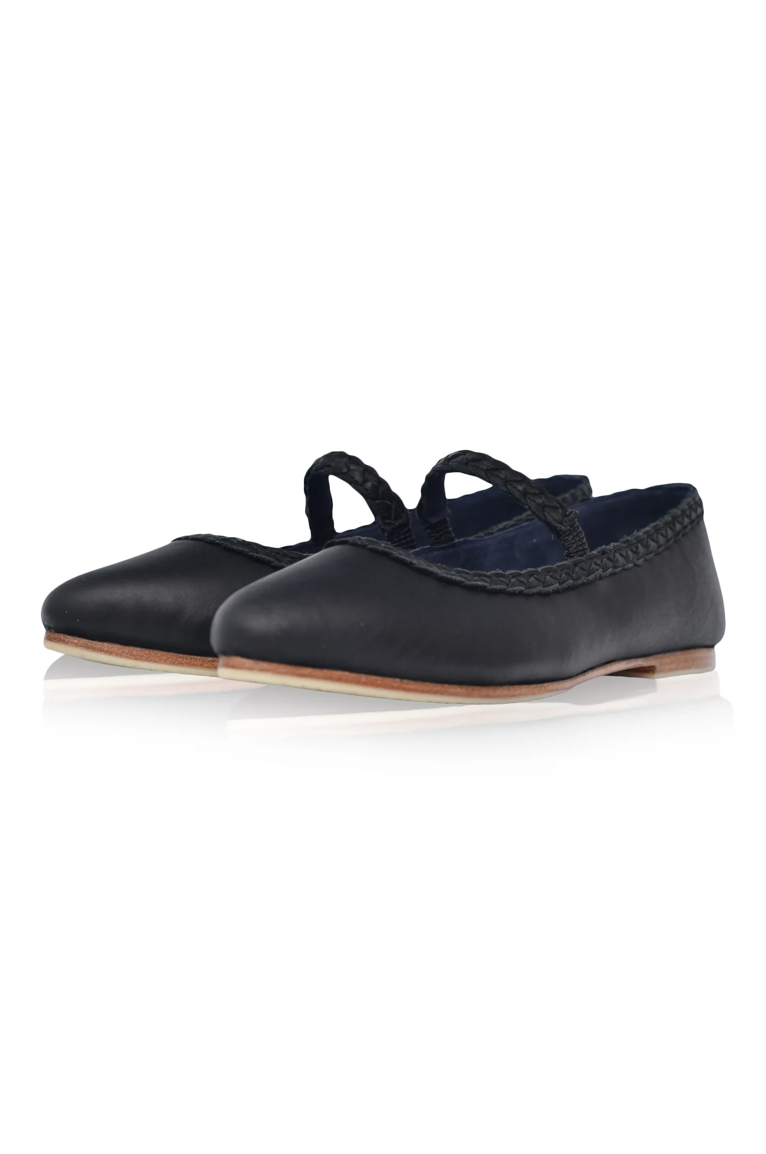 Amara Pointed Toe Leather Flats with Braids (Sz. 7.5) - Image 3