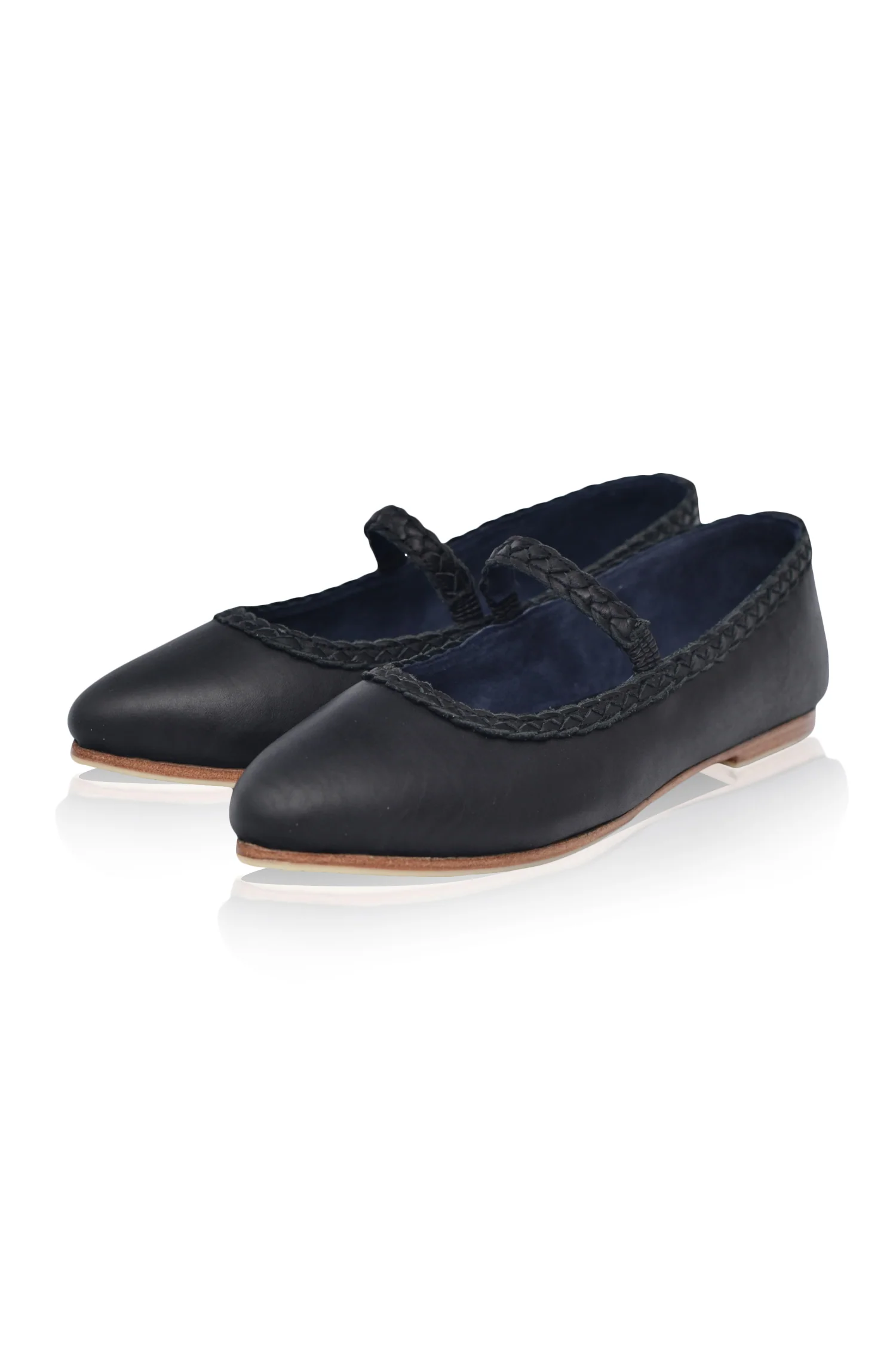 Amara Pointed Toe Leather Flats with Braids (Sz. 7.5) - Image 4