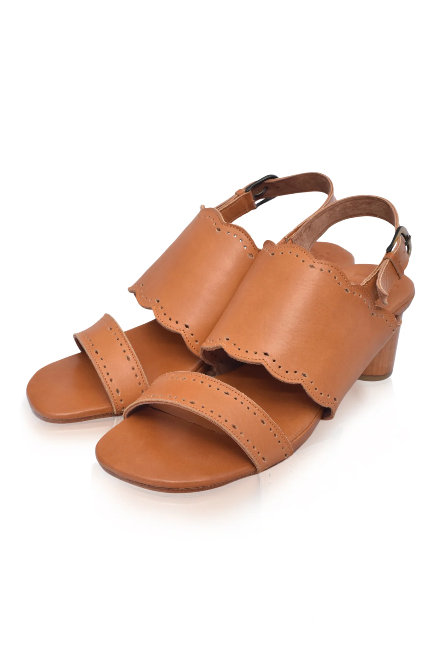Crystal Glow Leather Heels (Sz. 5.5 & 13) - Image 3