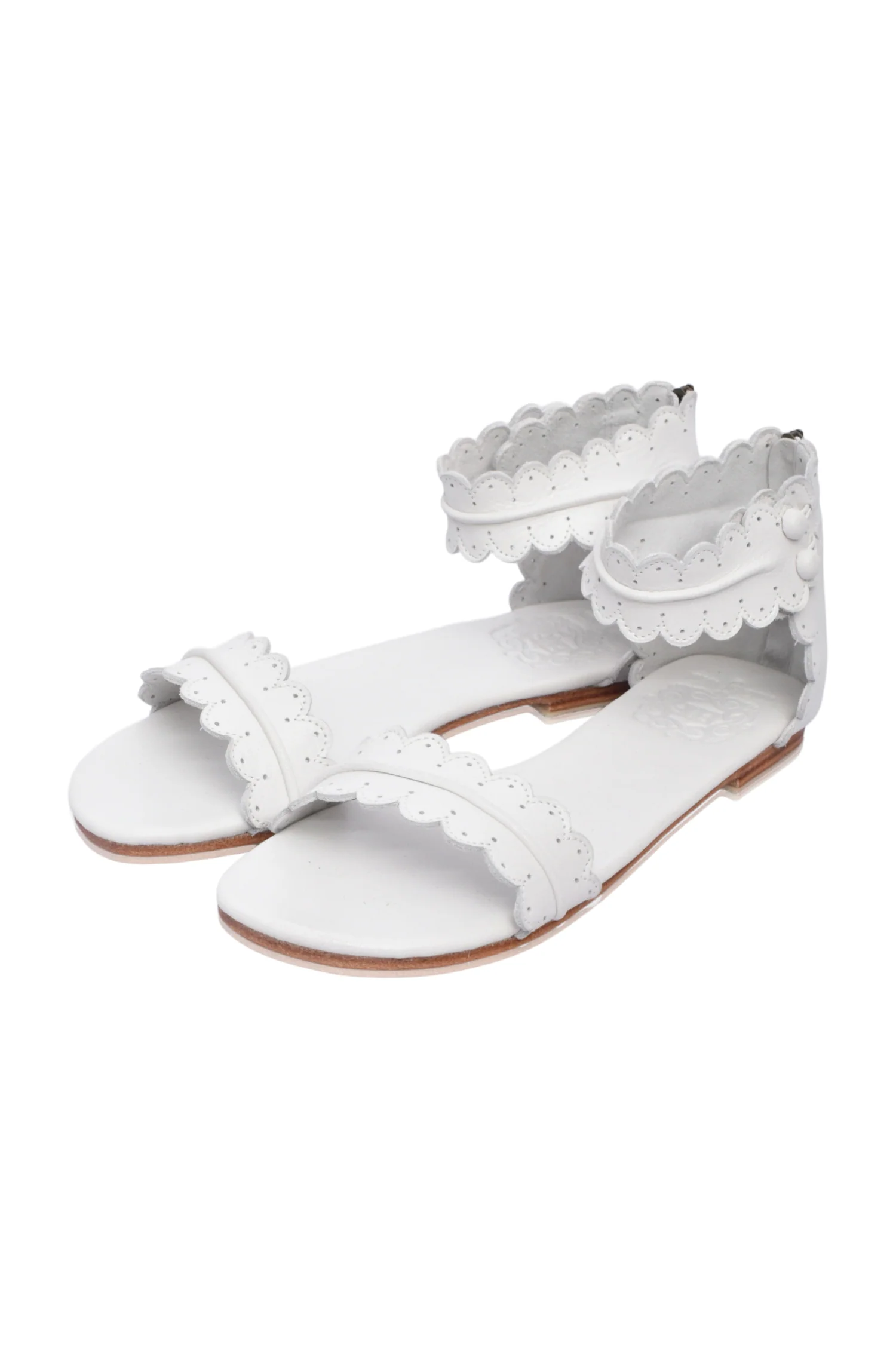 Midsummer Scalloped Leather Sandals - Image 10