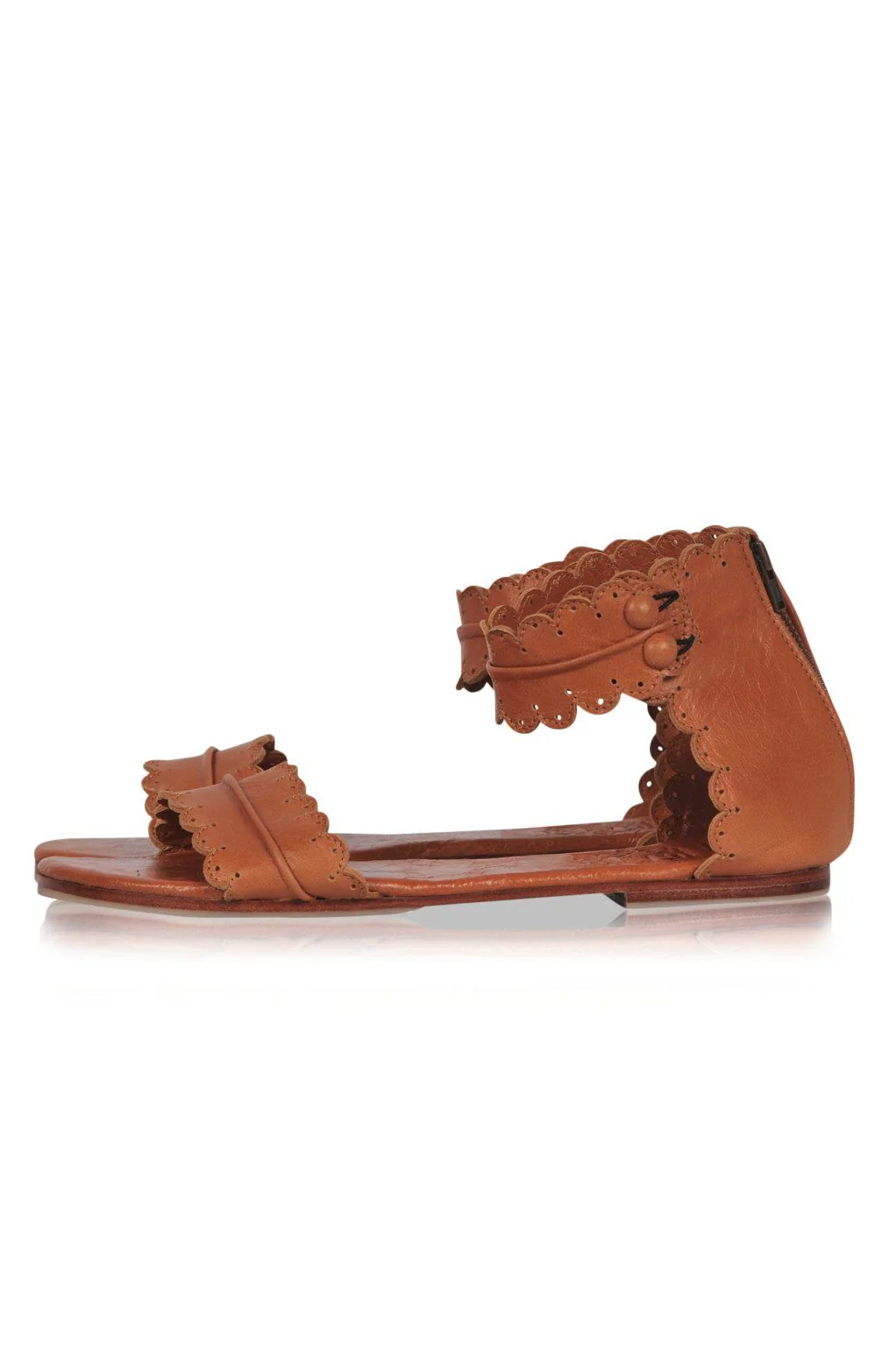 Midsummer Scalloped Leather Sandals - Image 4