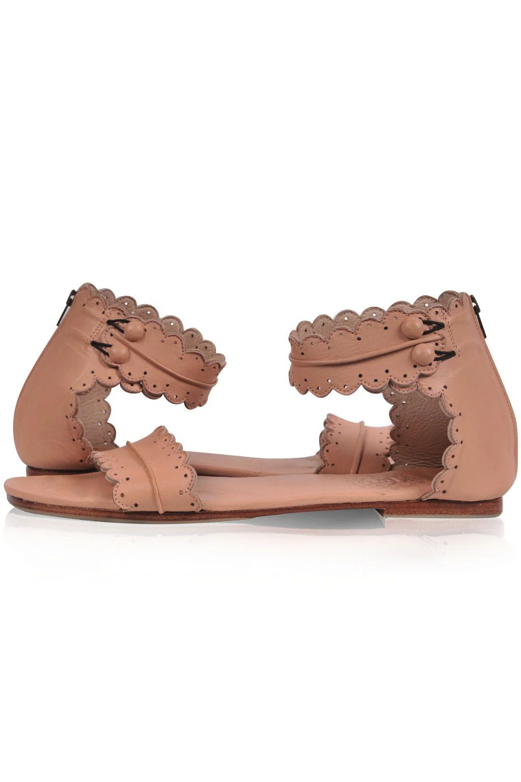Midsummer Scalloped Leather Sandals - Image 6