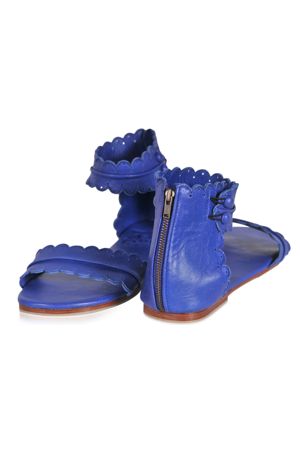 Midsummer Scalloped Leather Sandals - Image 5