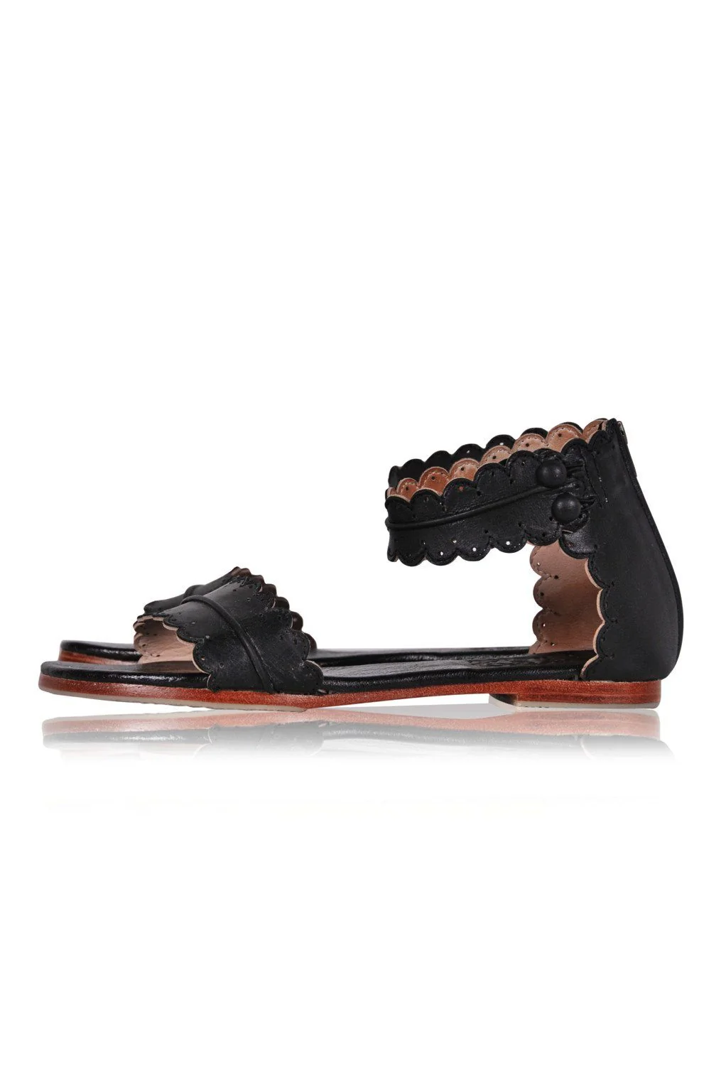 Midsummer Scalloped Leather Sandals - Image 9