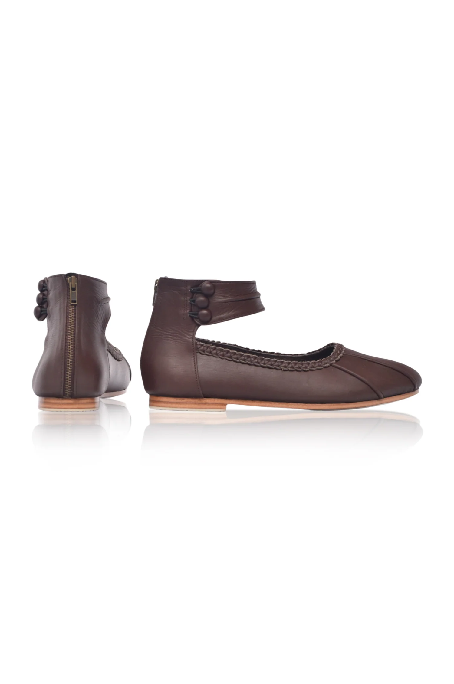 Muse Ankle Strap Leather Ballet Flats - Image 3