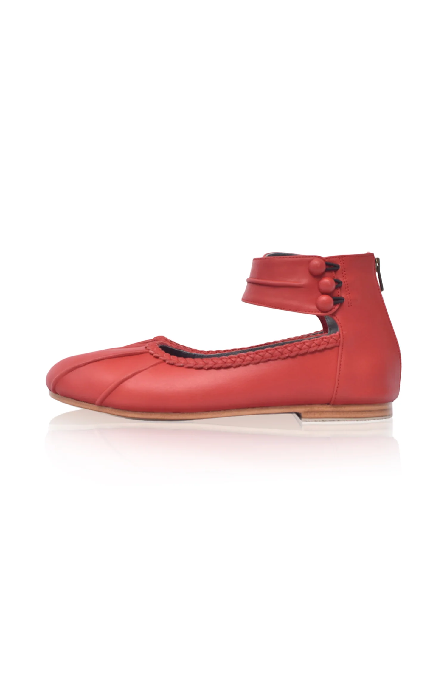 Muse Ankle Strap Leather Ballet Flats - Image 10