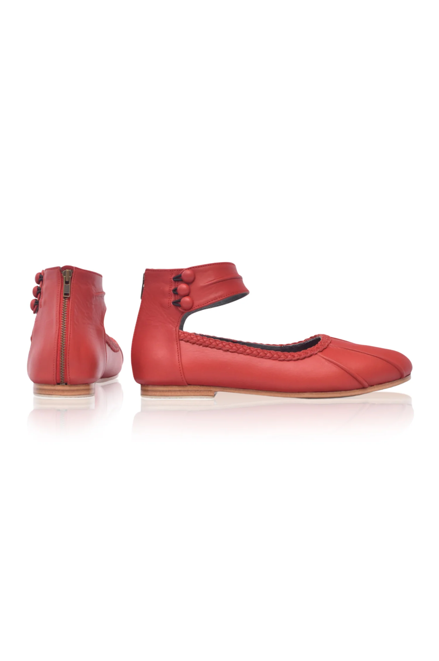 Muse Ankle Strap Leather Ballet Flats (Sz. 4-10.5) - Image 15