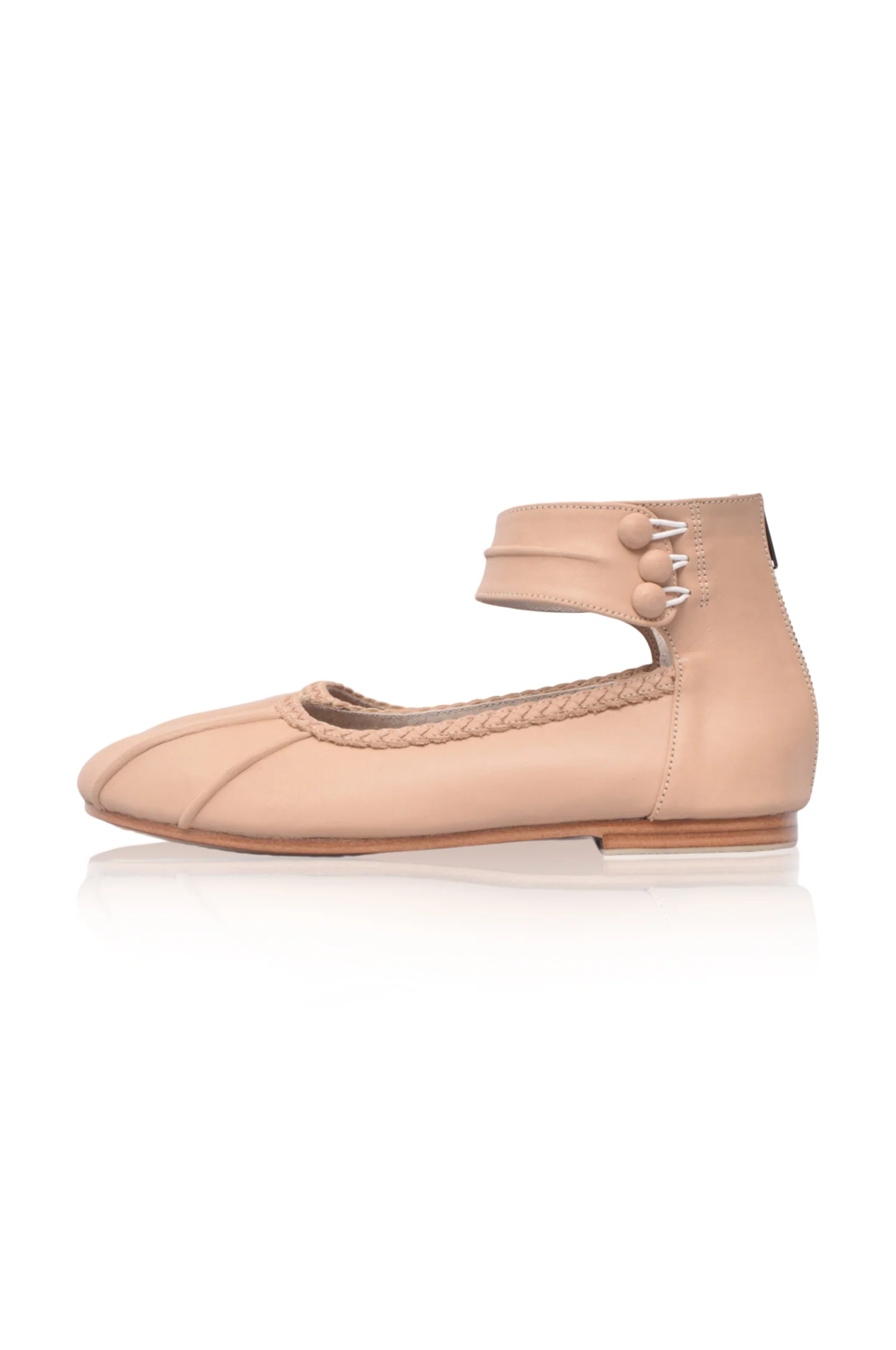 Muse Ankle Strap Leather Ballet Flats - Image 9