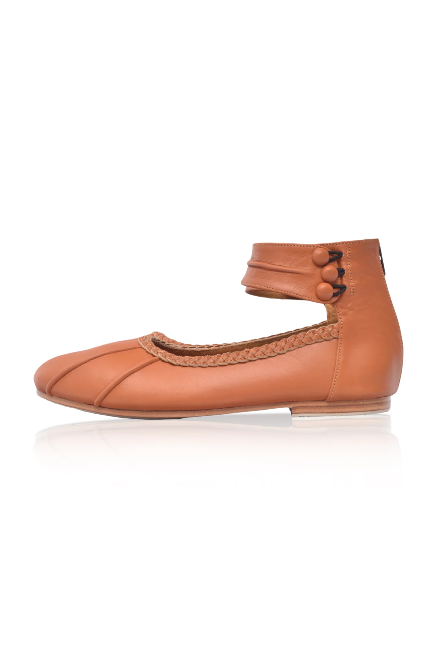 Muse Ankle Strap Leather Ballet Flats - Image 6