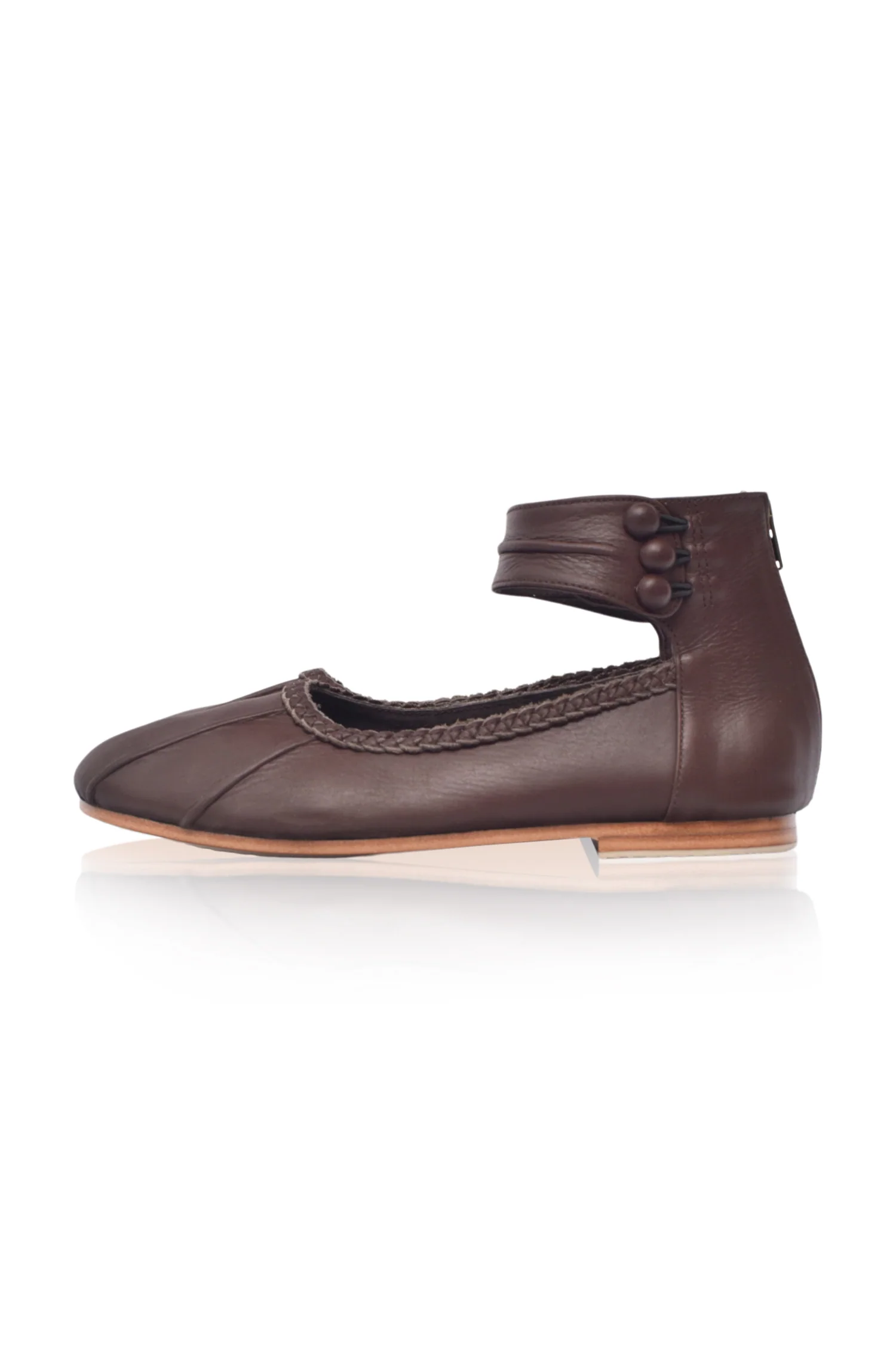 Muse Ankle Strap Leather Ballet Flats - Image 4