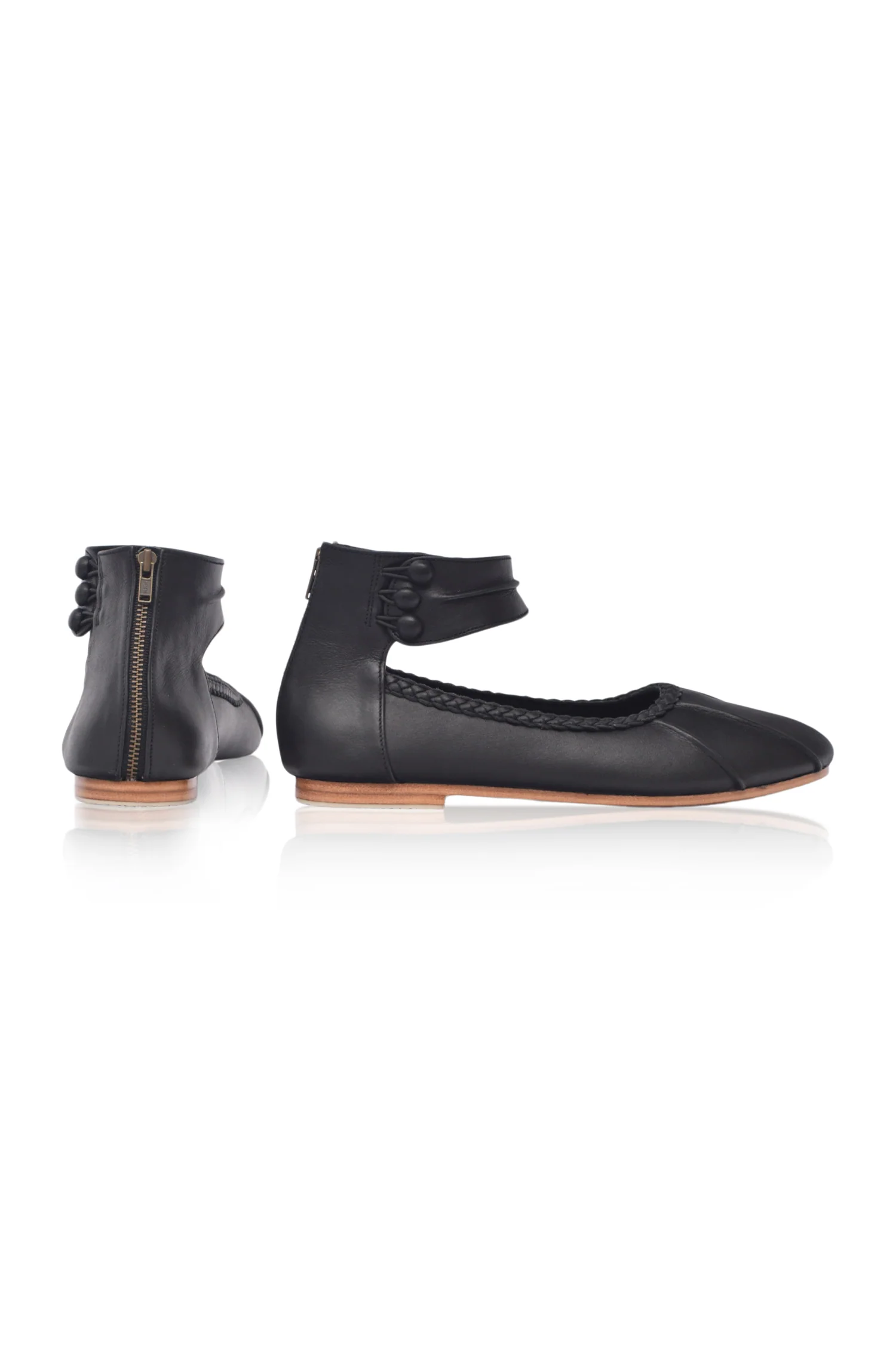 Muse Ankle Strap Leather Ballet Flats - Image 4