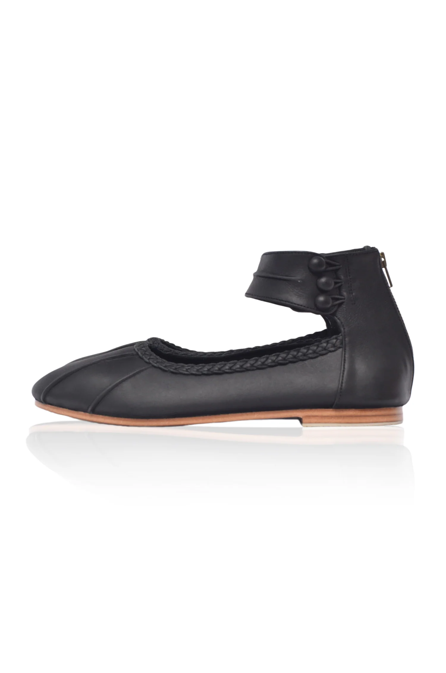 Muse Ankle Strap Leather Ballet Flats - Image 7