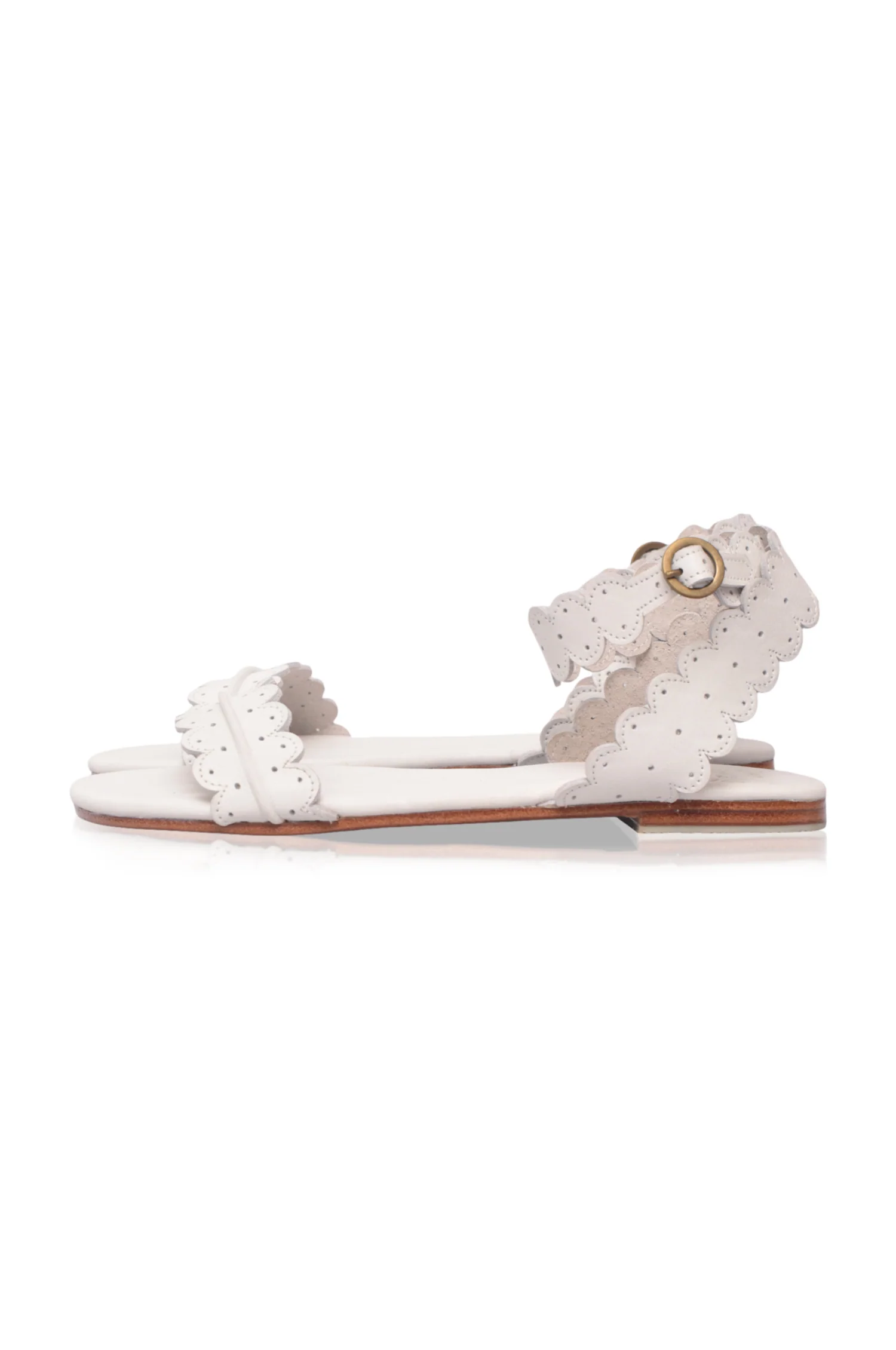 Nirvana Scalloped Wrap Leather Sandals - Image 5