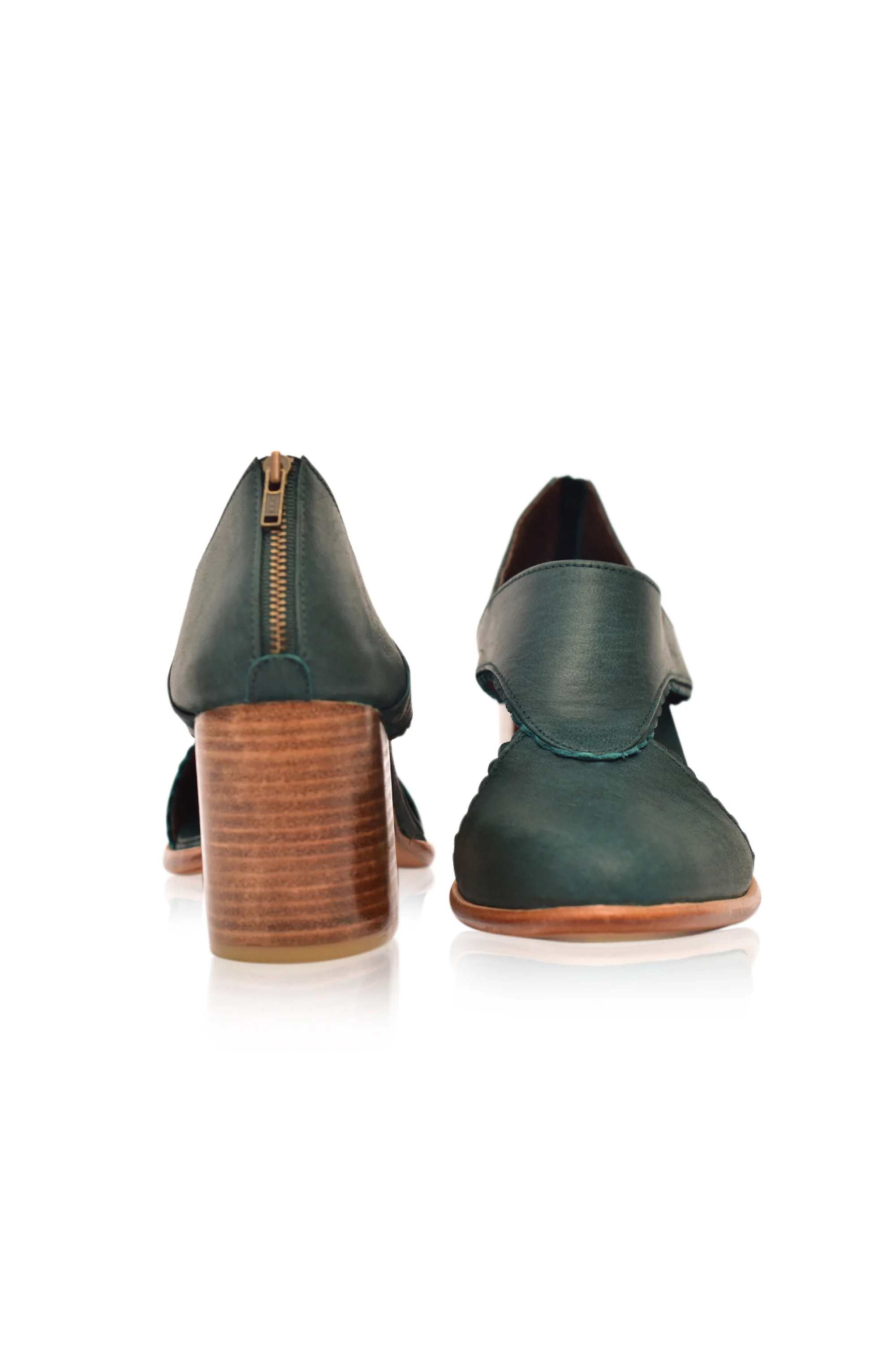Rain Kiss Leather Heel Booties (Sz. 6 & 8) - Image 10
