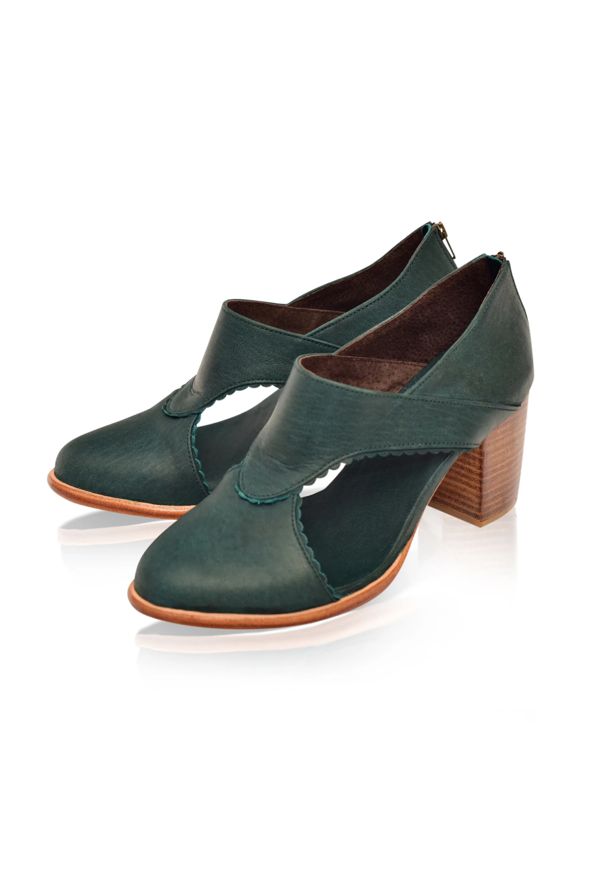 Rain Kiss Leather Heel Booties (Sz. 6 & 8) - Image 8