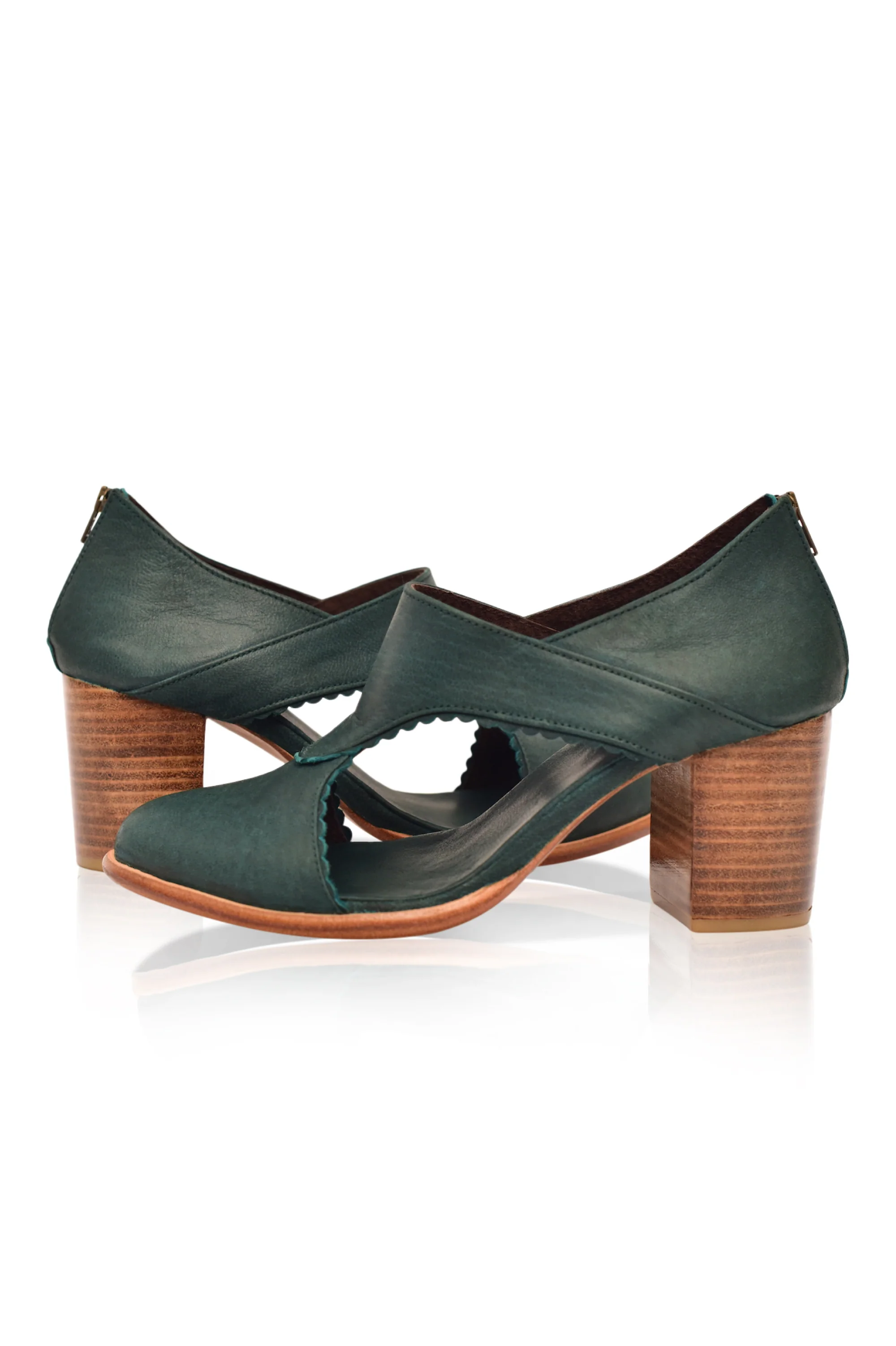 Rain Kiss Leather Heel Booties (Sz. 6 & 8) - Image 9