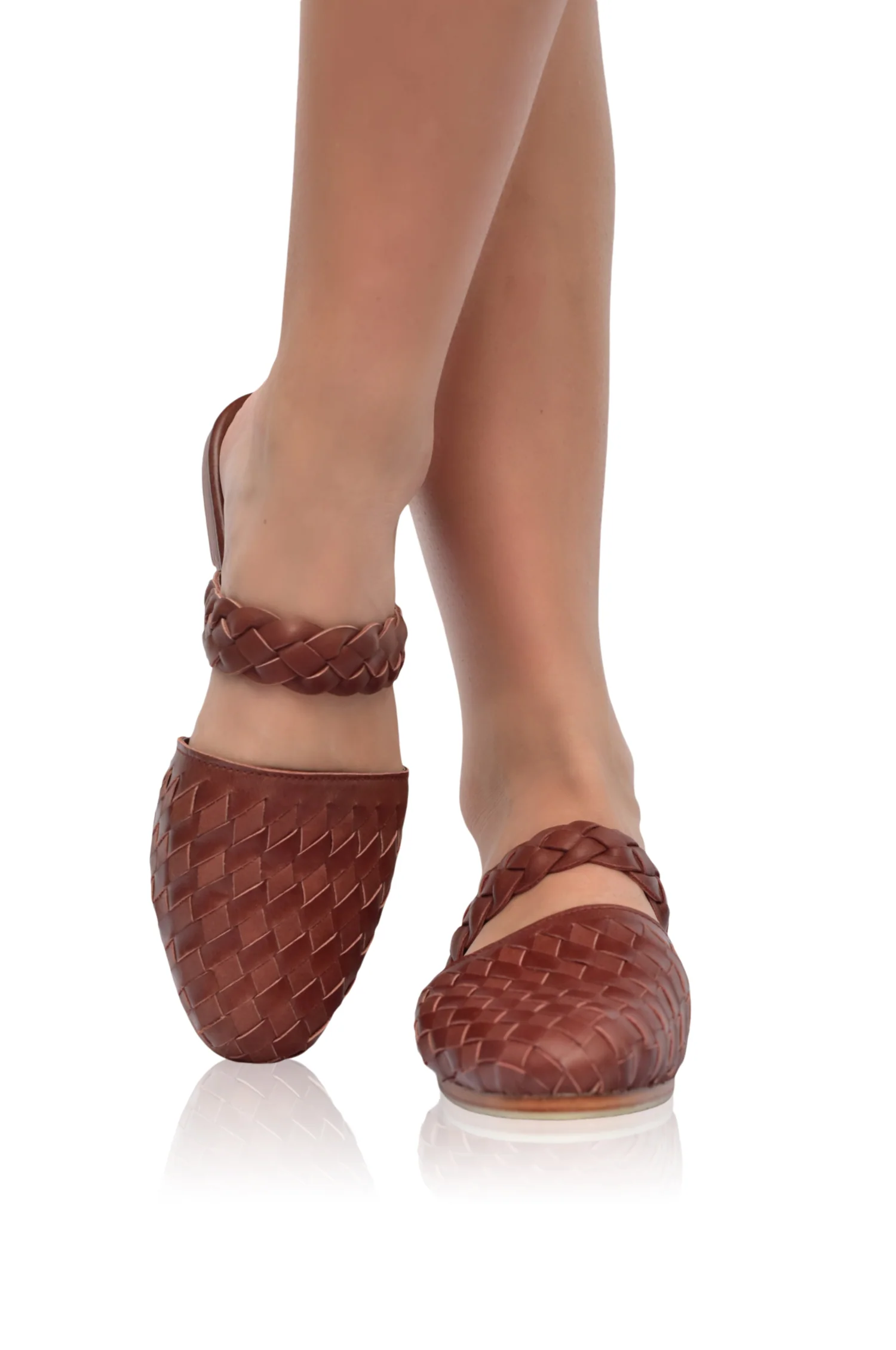 Sea Escape Woven Leather Slide Sandals - Image 8
