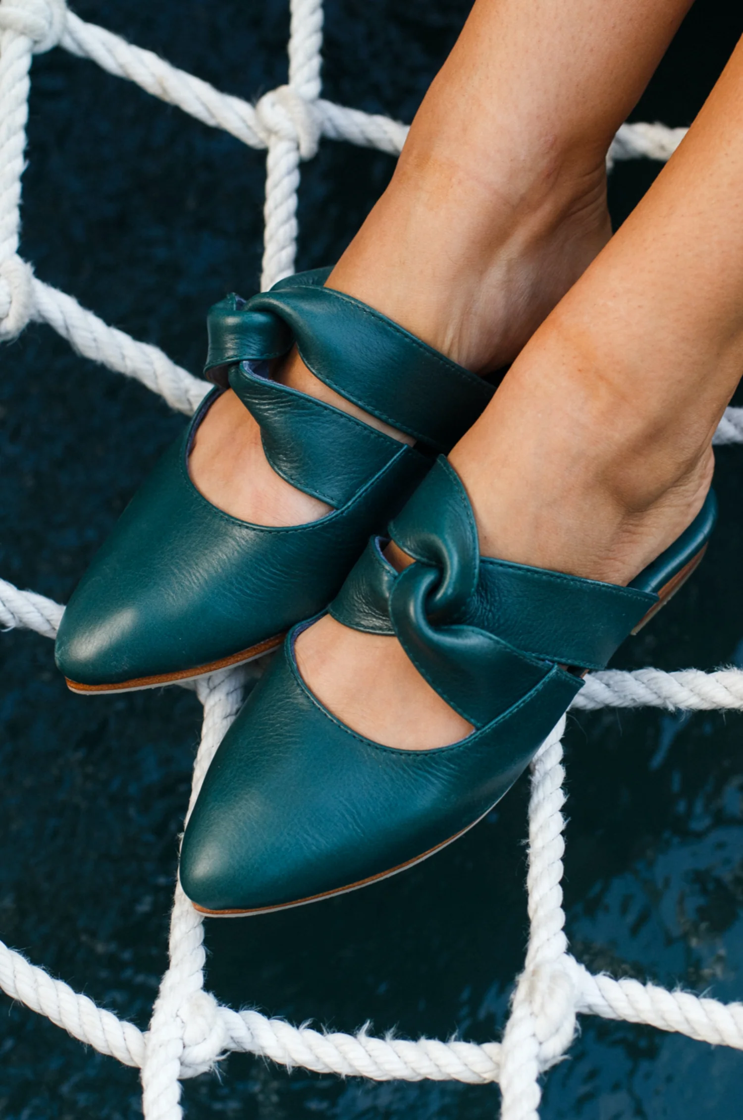 Taj Mahal Pointy Toe Leather Mules - Image 7
