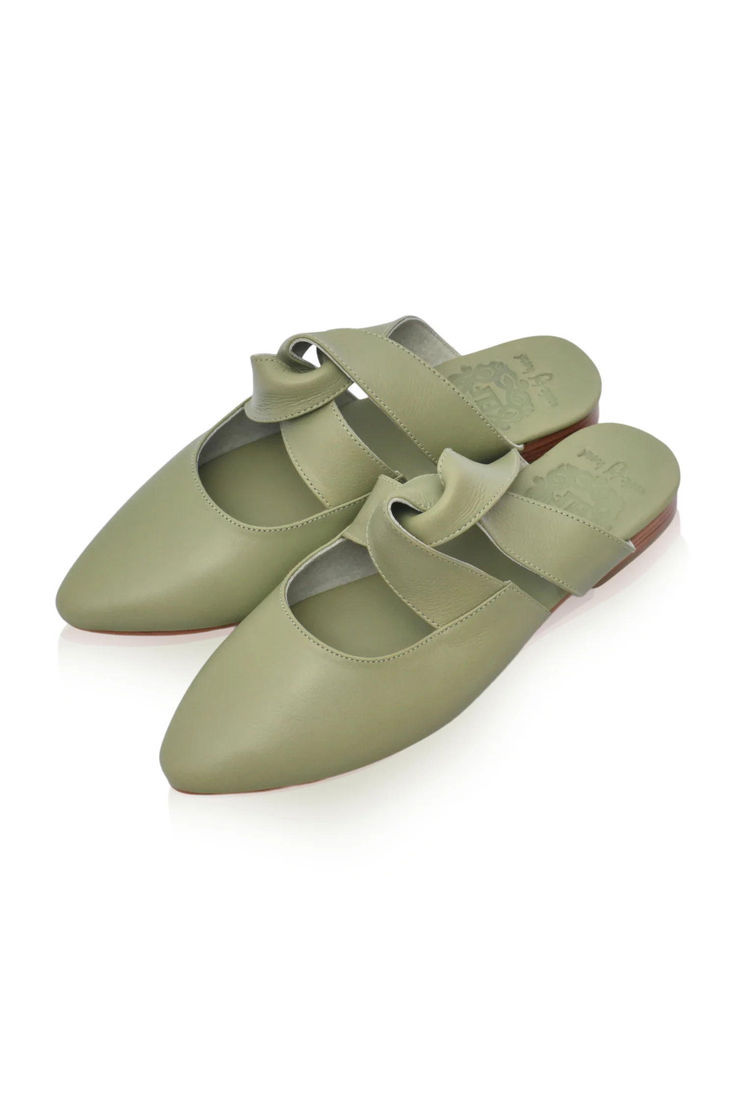 Taj Mahal Pointy Toe Leather Mules - Image 5