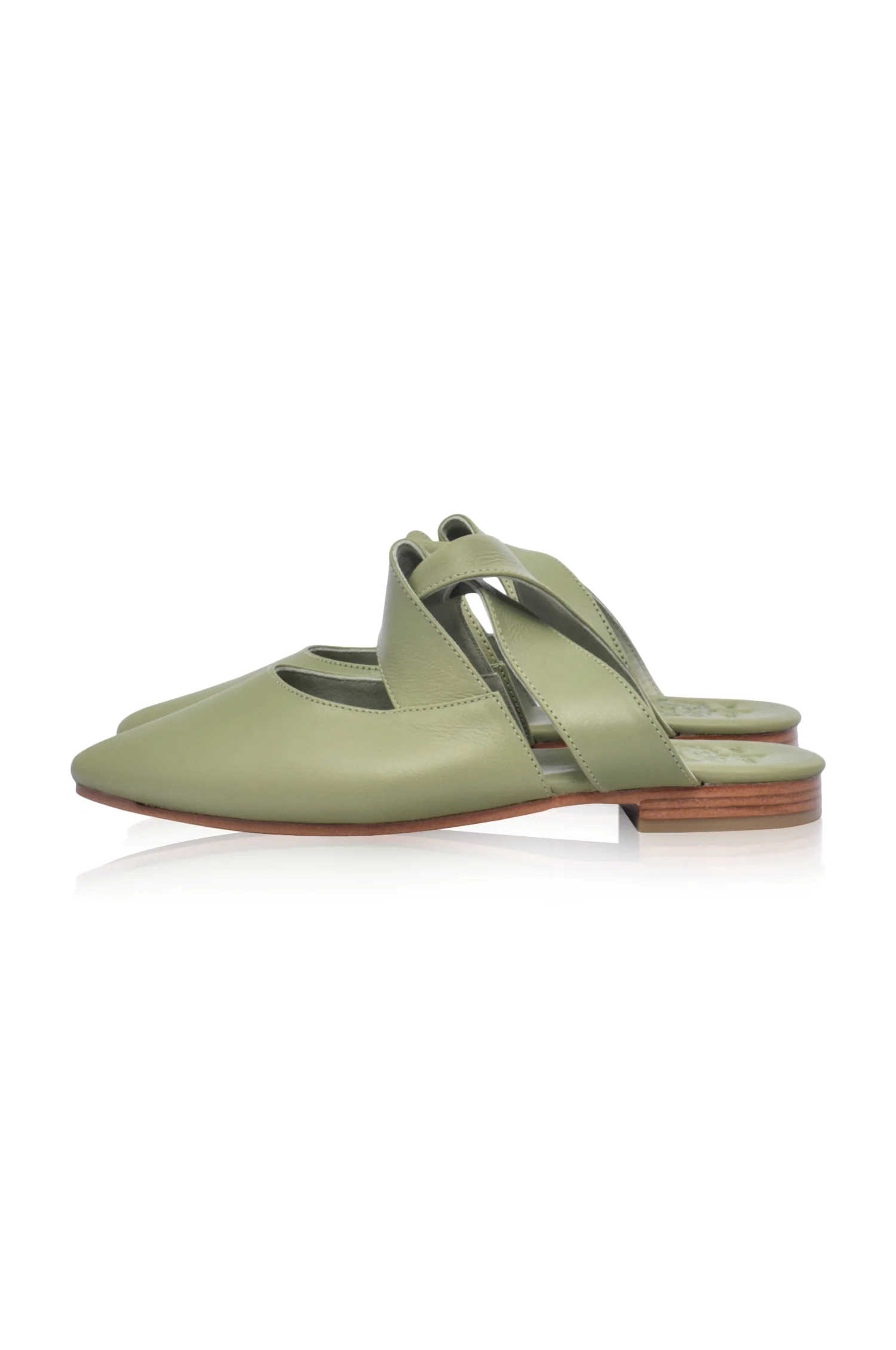Taj Mahal Pointy Toe Leather Mules (Sz. 10) - Image 5