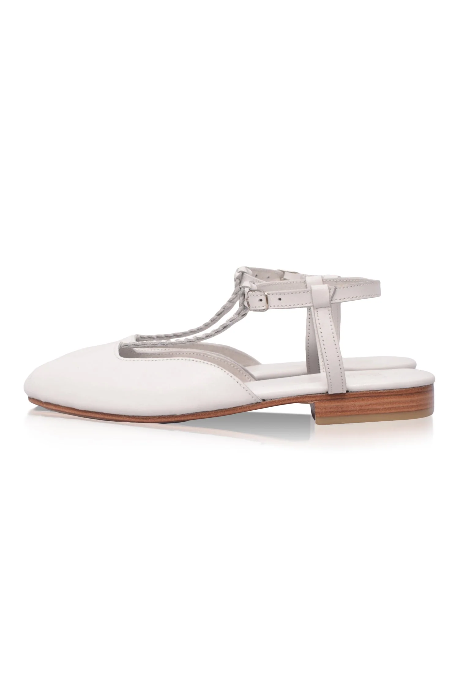 Tresser Braided T-Strap Leather Flats - Image 9